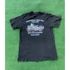 Vintage 80s Remember When Sex Was Safe Motorcycles Were Not Mens M Biker T Shirt